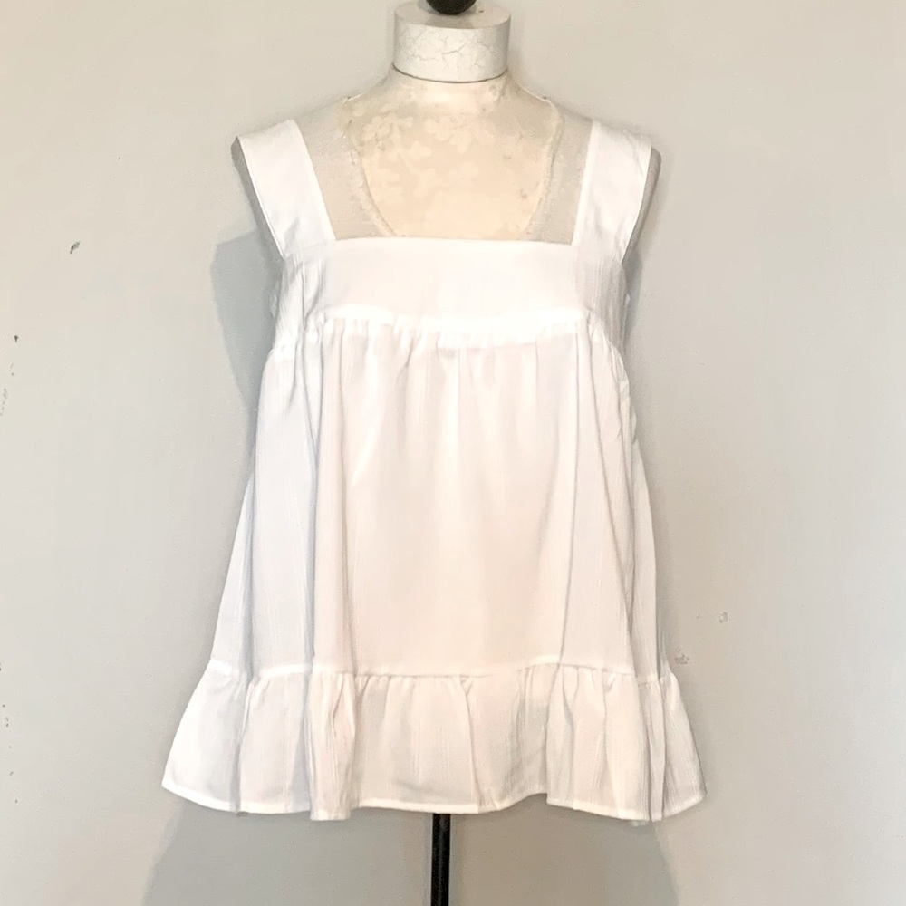 Pink Diamond | ruffle hem textured tank top